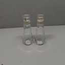 BTIFU Glass Mouthwash Dispenser for Bathroom, 8.8oz Refillable Mouth Wash Container Bottle with Lid Cup, Small Clear Mouthwash Dispensers Decanter for Countertop, Set of 2