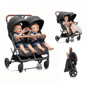 Ultra-Light Double Stroller,Large Wheels,Side by Side,Travel Stroller