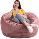 Breadsac Bean Bag Chairs, Memory Foam Stuffing Bean Bag Chair for Adults/ Teens/ Kids, Velvet Lazy Sofa Furniture with Removable High-Rebound Memory Foam for Living Room Bedroom College Dorm