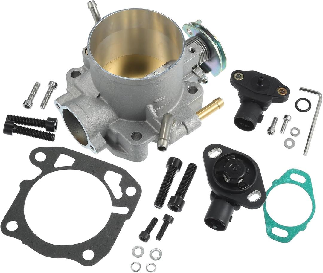 Throttle Body Assembly, 70mm Throttle Body Actuator for Car Aluminum Alloy Silver Tone, 1 Set