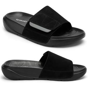 UPSOLO Men's Recovery Sandals with Arch Support, Adjustable Velcro Straps Wide Size Beach Slides, Open Toe Indoor Outdoor Sandals for Men, 8.5-9.5