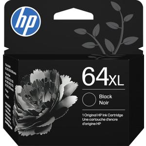 HP 64XL Black High-Yield Ink Cartridge | Works with Envy Inspire 7250e, 7950e; Envy Photo 6200, 7100, 7200, 7800, 7900; Tango Series | Eligible for Instant Ink | N9J92AN
