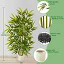 Warmplants Artificial Bamboo Tree, 4ft Tall Faux Bamboo Plant with White Planter, Fake Trees with 4 Trunks and Lifelike Leaves for Indoor Outdoor Home Office Dcor