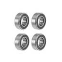 uxcell MR126-2RS Deep Groove Ball Bearings 6mm Inner Dia 12mm OD 4mm Bore Double Sealed Chrome Steel Z2 4pcs