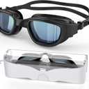 Polarized Swimming Goggles, Unisex Adult Swim Goggles Anti Fog Anti UV Wide View Pool Glasses for Men Women (Black/Polarized Clear Smoke)