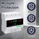 100A 120V Automatic/Manual Generator Transfer Switch, DIN Rail Mount 110V for Generator Backup Power & Gas Furnace, 50/60Hz, LED Display, CE Certified