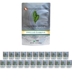 Functional Formularies Liquid Hope Peptide Organic Tube Feeding Formula and Nutritional Meal Replacement Supplement, 12 Oz Pouch, Pack of 24, Nov 06 2026