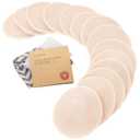 Organic Nursing Pads - 14 Washable Viscose Derived from Bamboo Breastfeeding Pads, Wash Bag, Reusable Breast Pads for Breastfeeding, Nipple Pads for Breastfeeding Essentials (Bare Beige, L 4.8") (14pk, L 4.8")