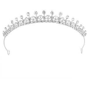 Crystal Tiara Crown For Women Bridal Hair Ornaments for Birthday Pageant Wedding Prom Women Girls Hair Accessories (Silver 5)