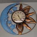 MUMTOP Indoor Outdoor Thermometer - Sun and Moon Wall Thermometer with Star, Outdoor Thermometers for Patio, Room, Greenhouse, Outside, Garden Decor (Blue)