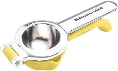 KitchenAid Citrus Juice Press Squeezer for Lemons and Limes with Seed Catcher and Pour Spout, Lemon, 8 inches