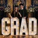2026 Graduation Decorations - 3FT Large PRE-CUT GRAD Marquee Letters Kit - Mosaic Foam Board Sign - Class of 2026 Congrats Party Supplies for Kindergarten Preschool High School College