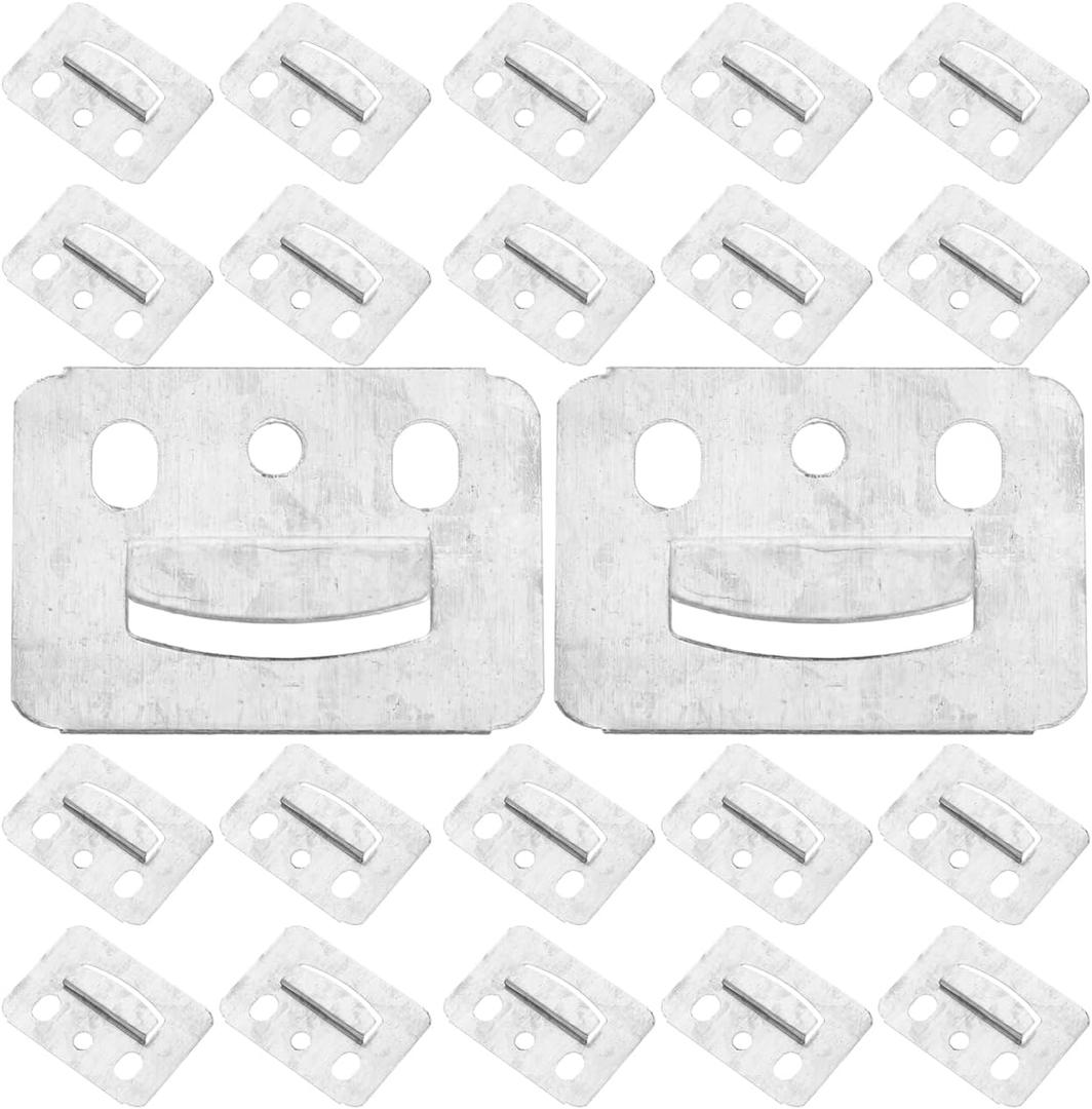 GLEAVI 100Pcs Galvanized Wall Panel Clips Buckles for Wainscoting Panel Mounting Brackets Fasteners Ideal for Bamboo Wood Fiber Wall Panels Installation