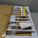 Cumbor 29.2–43" Baby Gate for Stairs, Wall-Mounted (Drill Required), Expandable No Bottom Bar Dog Gate, Auto Close Extra Wide Walk Thru, Pet & Toddler Proof Gate, Top & Bottom of Stairways (White)