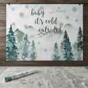 Aperturee Baby It's Cold Outside Backdrop, 7x5ft Winter Wonderland Baby Shower Decorations, Gender Neutral Woodland Snowflake Photography Background, Forest Mountain Party
