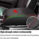 YOSRTER for Dodge Durango Accessories 2011-2018 2019 2020 Center Console Armrest Cover Interior Box Anti-Scratch Leather Central Armrest Decoration (Carbon Fiber Red