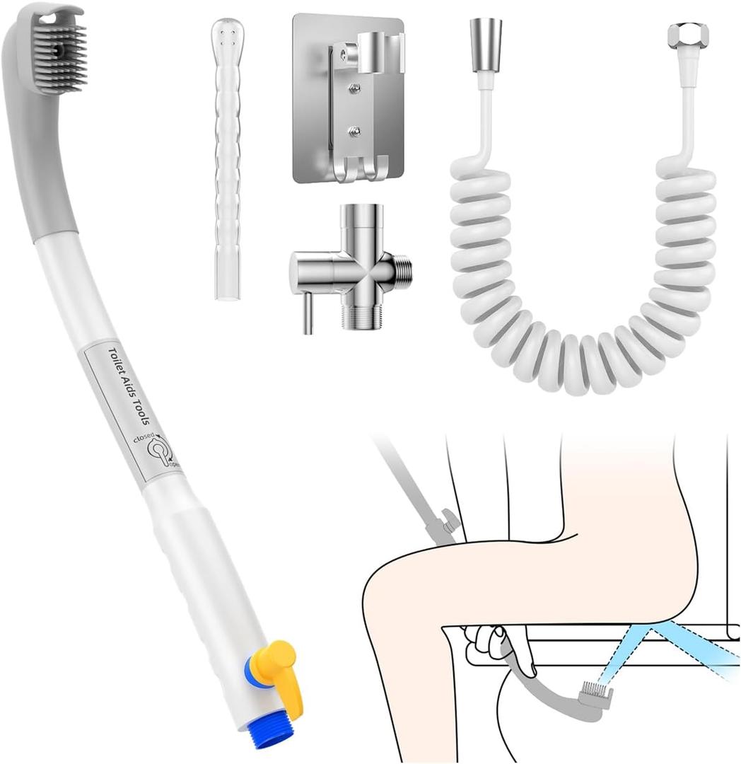 Butt Wiper Tool, 15.7 Inch Comfort Flush Toilet Aid, Hip Flush Aid for People with Disabilities, Elderly, Overweight, Pregnant Women, Easy-to-Use Hip Flush Aid