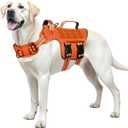 Dog Harness for Large Dogs Heavy Duty, No Pull Tactical Dog Harness with Molle System, Easy On and Off Service Dog Vest, Breathable Padded, Adjustable Reflective Pet Vest for Walking Hiking Training L