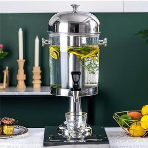 2 Gal Single Beverage Dispenser, Hot Cold Drink Dispenser with Ice Container and Stainless Steel Drip Trays for Parties Buffet Catering Cold Drinks and Beer