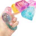 4pcs Glitter Ice Cubes - Colorful Sensory Fidget Toys for Adults & Kids, Fun Squeeze Ball for Stress Relief, Holiday and Birthday Gifts, Perfect Party Toy Gift, Easter Basket Gift