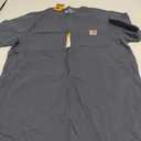 Carhartt Mens Loose Fit Heavyweight Short-Sleeve Pocket T-Shirt Work Utility t Shirts, Bluestone, Small US