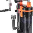 hygger External Hang-On-Back Canister Aquarium Filter,Quiet Fish Tank Filter with 3-Stage Filtration,Anti-Dry Burn Motor,Adjustable Flow,Oil Skimmer,Duckbill Nozzle,Shower Spray Bar (6W,10-20 gal)