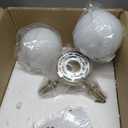 Mid Century Modern Gold Semi Flush Mount Ceiling Light Fixture 3 Light 18 inch, Globe Light Fixtures for Bedroom,Entryway,Hallway,Living Room,Kitchen,Dining Room