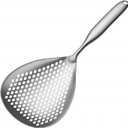 GREATLINK Large Stainless Steel Strainer with Comfort Handle and Hanging Holes,Food Grade Filter Spoon Solid Stainless Steel Strainer Skimmer Ladle for Kitchen Cooking Frying Pasta Strainer Spoon