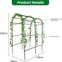 PKBD Tall Garden Arch Trellis for Climbing Plants Outdoor, 7.5 ft Tall Polyethylene-Coated Stainless Steel Garden Arch for Climbing Vine Vegetable/Fruit/Flower, Cucumber Trellis for Raised Bed, Black, 90x67x47