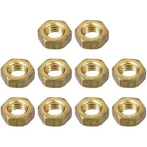 10 PCS M6-1 Brass Hex Nuts, Metric Coarse Thread Hexagon Nut,ISO 4032, Class 4.8 Screw Bolt Fasteners, Hardware Lock Nut(H52 Brass)