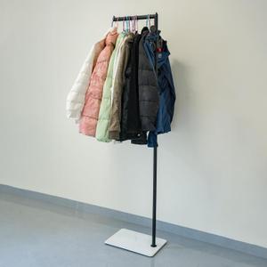 MYCYGYB Modern Clothes Rack, Coat Rack Stand, Freestanding, White Glossy Slate Heavy Base, Storage for Coats, Jackets, Scarves, Hats, Handbags Simplified 7" Shaped Design (Elegant Black)