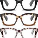 Readers for Women Oprah Style Square Reading Glasses +2.00 with Spring Hinge Blue Light Blocking for Men Ladies
500+ bought in past month