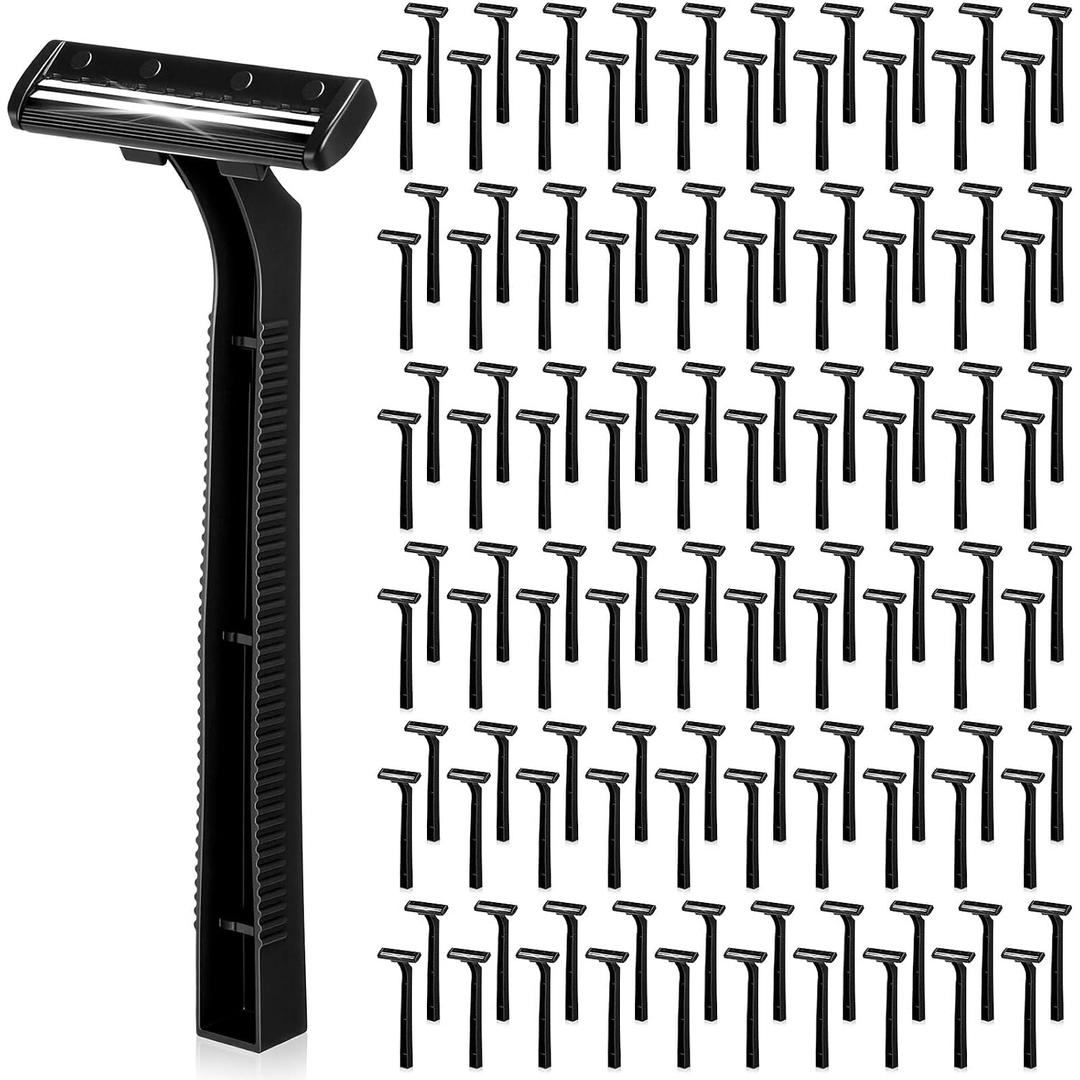 Lothee 1200 Pack Disposable Razors Twin Blade Bulk with Safety Cap, Stainless Steel Shaving Razors Men Bulk Multipurpose Portable for Medical Clinics Hotel Travel Camping Salon Care