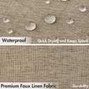 MIULEE Linen Shower Curtain with 12 Metal Hooks Modern Heavy Duty Washable Fabric Shower Curtain Set Waterproof Neutral Thick Cloth Shower Curtains for Bathroom Hotel Bathtub, W72*L72, Khaki