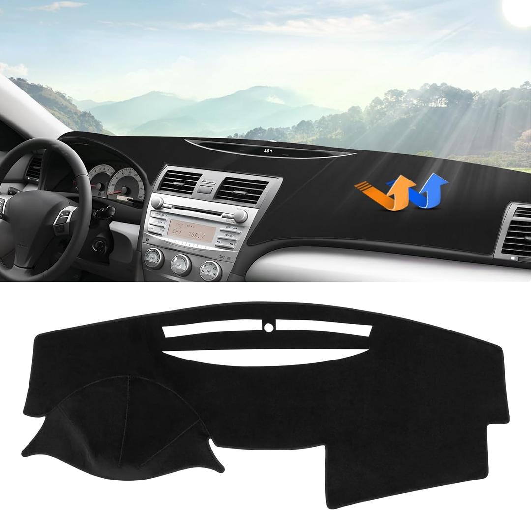Autorder Dashboard Cover Mat for 2007-2011 Toyota Camry Accessories Dash Cover Upgrade Velvet Dash Mat Sunshade Glare UV Rays Protector
