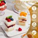 Dessert Shooter Boxes Set Include Transport Boxes Square Mini Dessert Cups Spoons Cupcake Carriers Containers with Windows and Inserts for Bakery Party Supplies(5 oz,Clear,125 Pcs)