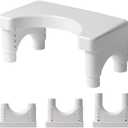 Toilet Stool for Adults and Kids,Squatting Potty Poop Stool with Anti Slip Layer,Poop Stool for Bathroom,5.9" to 8.5" Adjustable Height (White)
