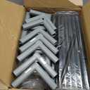 Golf Cage Frame Corner Kit for Batting, Square Flat Top Canopy Fitting Kit with 1" ID, suitable for 3/4 EMT pipe Galvanized Steel Connectors, shed frame kit DIY Project Silver