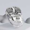 EWEADN Q9 Wireless Clear Mouse Dual Mode Bluetooth & 2.4G USB Computer Mouse with RGB Lighting, Silent Clicks, Multi-Device Compatibility for Laptop, PC, MacBook, iPad Cute Mouse-Sliver (Silver)