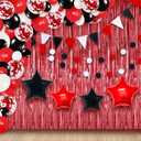 KatchOn, Red Party Decorations Set - Huge, Pack of 130 | Red and black birthday decorations | Red and Black Graduation Decorations 2025 | Star Balloons for Red Decorations
