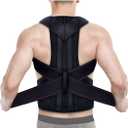 3-in-1 Posture Corrector for Men & Women | Adjustable Back Brace with Lumbar & Upper Back Support | Spine Alignment, Shoulder Straightener & Pain Relief | Breathable Full Back Support Brace (Black)