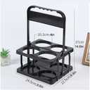 Portable Drink Carrier,Reusable Beer Bottle Coffee Cup Holder,Beer Bottle Drink Caddy for Delivery,4 Holes Cup Holders with Handle for Catering Restaurant Travel Car,Black