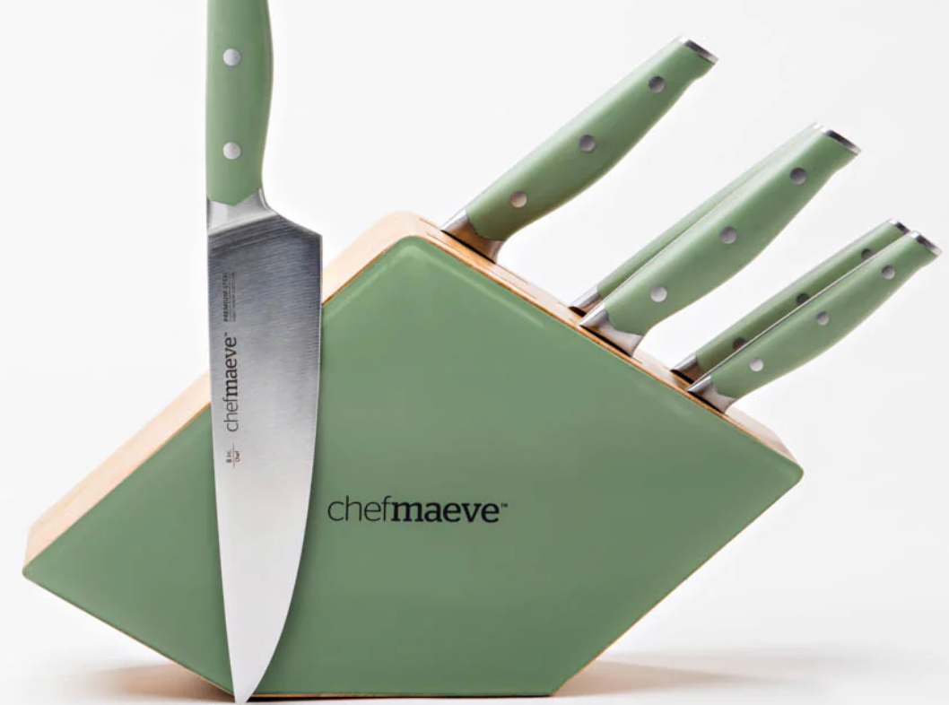 Chef Maeve 7 Piece Knife Set - Green