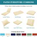 Outdoor Cushions for Patio Furniture, Waterproof Fade and Tear Resistant Deep Seat and Backrest Cushion Set for Chair Couch Swing, 19x19 Inch, Beige, 1 Set