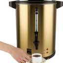 Commercial Coffee Urn, 100-Cup 16L Double Wall Stainless Steel Large Percolate Coffee Maker Electric Hot Water Urn Dispenser for Parties Office Catering Events