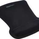 Amazon Basics Irregular Ergonomic Gel Computer Mouse Pad with Wrist Support for Pain Relief, Non-Slip, 10.1L x 8.1W inches, Black