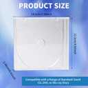 60 Pieces Plastic CD Jewel Case for Storage, 10.4 mm Single DVD Disc Case Clear Standard CD DVD Protection Cover