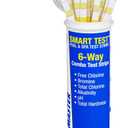 Poolmaster Smart Test 6-Way Swimming Pool and Spa Water Chemistry Test Strips, Made in The USA, 1 Pack,Blue