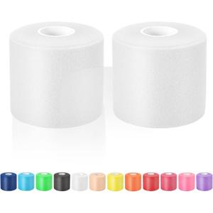 Pre Wrap Athletic Tape 2 Pack, 2.76 Inch x 30 Yards Foam Underwrap, White