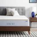 LUCID 2 Inch Traditional Foam Mattress Topper Ventilated & Breathable Conforming Support Full size